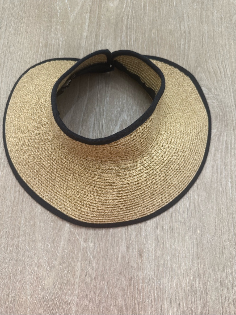 Sun 'N' Sand Women's Wide Brim Straw Visor Hat – Natural/Black
